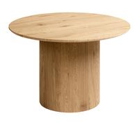 Tavolo minimalista con piano rotondo 120 cm Marrone Chiaro Sheho