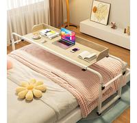 Tavolo Mobile da Letto con Ruote, Altezza Regolabile 6595Cm Scrivania Del Computer in Piedi Workstation Vassoio da Cucina Tavolo Medico Rotante per Telaio Letto Twin/Full/Queen/King Size, Szpxxx, Leg