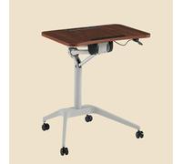Tavolo Mobile Elevabile Scrivania Regolabile In Altezza, Tavolino Porta Con Ruote Bloccabili E Piano Inclinabile Per Camera Da Letto E Salotto Ufficio Sofa(Brown)