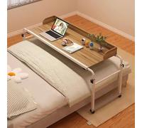 Tavolo mobile regolabile in altezza sopra il letto, tavolo mobile con ruote per mangiare, leggere e lavorare, 65-95 cm, carrello portatile per laptop, vassoio medico divano letto laterale