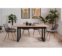 TAVOLO MOD. DENVER 50 ALLUNGABILE CM 160X90 ANTRACITE E ROVERE ARTISAN