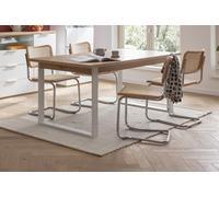 TAVOLO MOD. MUNDI ALLUNGABILE CM 180X91 BIANCO E ROVERE ARTISAN