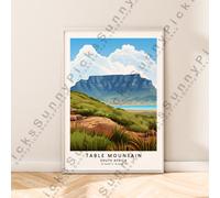 Tavolo Mountain Illustrazione Stampa Landscape Poster Muro Art Décor