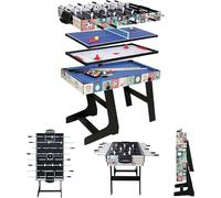 Tavolo multigioco 4 in 1, biliardo, calcio, ping-pong, hockey, tavolo da gioco portatile, 4 ft/1,2 m, giochi a casa.