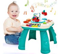 Tavolo Musicale Bambini, Giochi Bambini 1 Anno, Tavolino Multiattivita Bambini Interattivo con Luci e Suoni, Tavolo Attivita Bambini, Strumenti Musicali Giocattoli Bambino, Regalo per Bimbo 1 2 3 Anni