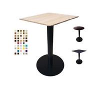 TAVOLO OMEGA GAMBA IN METALLO NERO E TOP IN MELAMMINICO BAR RISTORANTE CUCINA