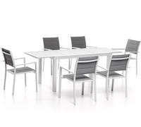 TAVOLO OSTUNI Allungabile in alluminio 140/210x77cm colore Bianco prolunga
