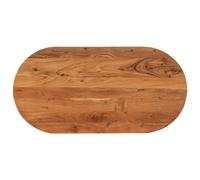 Tavolo ovale 100 x 50 x 3,8 cm, legno massello di acacia non trattato, piano in legno robusto per tavolo da pranzo, scrivania o bar, venature naturali del legno