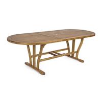 TAVOLO OVALE ALLUNGABILE 150/200x90 LEGNO ACACIA GIARDINO TERRAZZO NOEMI