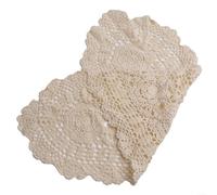 Tavolo ovale bianco per runner con pizzo floreale lavorato a mano all'uncinetto per la decorazione di casa, bar, hotel e ristoranti