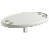 TAVOLO OVALE CON 4 PORTABICCHIERI IN MATERIALE COMPOSITO - 76,2 x 45,7 cm -