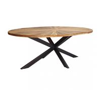 Tavolo ovale in acacia e struttura in metallo 220x120xH77 cm per interno Colton