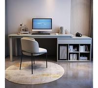 Tavolo per Computer con mobiletto per CPU, scrivania Moderna in Legno di caucciù per Ufficio, Robusta cassettiera da Lavoro per Uso in Camera da Letto, Grigio, 39,5" L x 23,5" P x 29,5" A