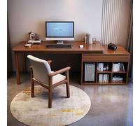 Tavolo per Computer con mobiletto per CPU, scrivania Moderna in Legno di caucciù per Ufficio, Robusta cassettiera da Lavoro per Uso in Camera da Letto, Noce, 47" L x 23,5" P 29,5" H