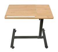 Tavolo per computer, tavolo da tavolo, altezza in legno, scrivania portatile, altezza regolabile ruote supporto pieghevole H x L x P: 60 x P 34,5 x 58-90 cm, colore legno