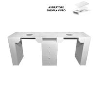 Tavolo per estetista manicure doppio con aspiratore filtro, aspirazione potente professionale 100W StarNail 4 Keopalia