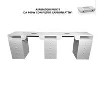 Tavolo per estetista manicure doppio con aspiratore filtro, aspirazione potente professionale 100W StarNail 5 Keopalia