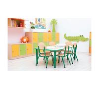 Tavolo Per La Scuola Dell' Infanzia Bambino Rettangolare Mis.2 Verde