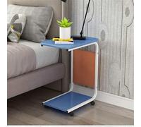 Tavolo per laptop a forma di C su ruote, mobile sopra il letto, con tasca laterale, ideale per uso domestico o ufficio, tavolino laterale per snack e laptop