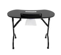 Tavolo per Manicure con Ruote Pieghevole in Legno, Scrivania per Unghie Portatile Manicure Table, Ricostruzione Unghie + Aspiratore per Polveri, con Borsa di Trasporto (Nero, 90 * 40 * 72,5 cm)
