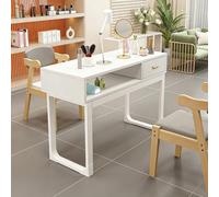 Tavolo per manicure per nail art, moderno e professionale, con cassetti e ripiani aperti, postazione trucco per casa, salone di bellezza o spa