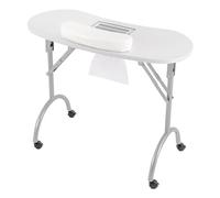 Tavolo per manicure portatile pieghevole con ventosa per la casa, saloni di bellezza, uffici, studi personali, 90 x 40 x 72,5 cm, bianco