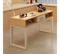 Tavolo per manicure resistente con doppi ripiani portaoggetti, scrivania professionale per nail tech per casa e salone, struttura in acciaio e design ergonomico