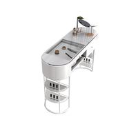Tavolo per manicure Station elegante funzionale, scrivania per unghie, moderna tecnologia per unghie con cassetti portaoggetti e scaffali aperti, lavoro professionale per il salone di bellez