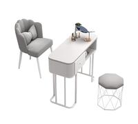 Tavolo per manicure Station Nail Tech Desk con cassetti portaoggetti \U2013 In legno per salone di bellezza e area trucco \U2013 Mobili per unghie professionali, lavoro elegante per artisti