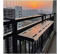 Tavolo per ringhiera per balcone, multifunzione, nero, 25 x 90 cm, tavolino per interni ed esterni, perfetto per terrazze e balconi