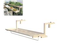 Tavolo per ringhiera per balcone, per esterni, regolabile da 0,4 a 6,3 pollici, si adatta alla maggior parte delle ringhiere, perfetto per piccoli spazi, facile da installare, beige