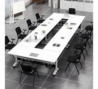 Tavolo per sala conferenze, tavolo pieghevole mobile con ruote, tavolo per riunioni con piano ribaltabile, design salvaspazio per ufficio/sala riunioni/classe (55,1 pollici, 4 pezzi)