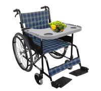 Tavolo per sedia a rotelle, 22,83 x 20,87 cm, per sedia a rotelle, può essere usato per mangiare, leggere, scrivere, giocare (grigio)