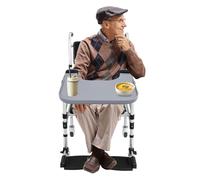 Tavolo per sedia a rotelle, tavolo da pranzo rimovibile con portabevande da 22,83 x 20,87 pollici per una distanza tra i braccioli da 15,75 a 19,69 pollici