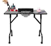 Tavolo per unghie portatile per tecnici, con funzione pieghevole, per manicure, scrivania sia salone che a casa, collettore di polvere, ventola, manicure, ricostruzione delle unghie, pieghevole,