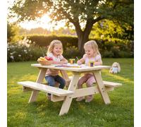 Tavolo Picnic Bambini Legno Pino Esterno Gioco Giardino 90x90x50 cm Made in Ita