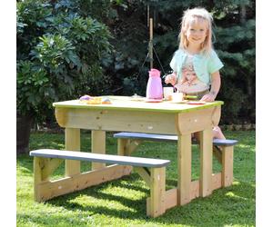 Tavolo Picnic Deluxe T2 3 in 1 con Sabbiera, Acqua e Panche - Tavolo da Gioco p