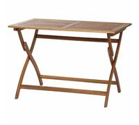 Tavolo Pieghevole 110x70x74 CM Base+ Piano Legno di Acacia Natura Oliato Garten