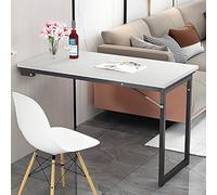 Tavolo Pieghevole A Muro Salvaspazio, Tavolo A Scomparsa Da Muro Tavolo A Ribalta Da Parete Scrivania Pieghevole A Muro Scrivania Salvaspazio Richiudibile, Marrone-grigio 90x50x70cm(White,120x60x70cm)