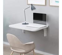 Shally Dogan Tavolo da Parete Pieghevole 60 x 40 cm in Legno, Scaffale a Muro Richiudibile Salvaspazio Versatile, Scrivania Porta Pc, Tavolino da Pranzo, Soggiorno, Salotto, Bagno, Cucina (Bianco)