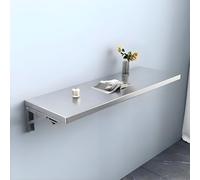 Tavolo pieghevole a parete in acciaio inossidabile DropLeaf Desk SpaceSaving Surface pieghevole per piccoli cucini e stanze di cassettiera, ideali per spazi di vita compatti.