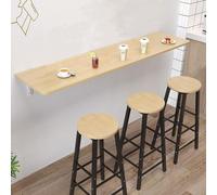 Tavolo pieghevole a parete per piccoli spazi - Tavolo da cucina stretto, home office, bar, lavanderia, sala da pranzo - Mobili salvaspazio (colore: legno)