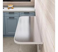 Tavolo pieghevole a ribalta con montaggio a parete, piano in acciaio inossidabile 304 Tavoli da pranzo ribaltabili, salvaspazio e facili da riporre Per camera da letto, cucina, s 120x40cm/47.2x15.7in