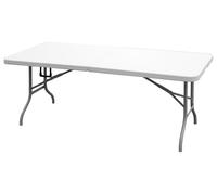 Tavolo pieghevole a valigetta 180x75xH74 cm Camping Bianco