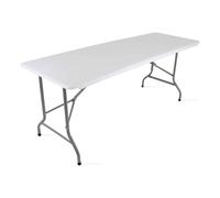 Tavolo Pieghevole A2Z 6FT Robusto Bianco in Plastica per Interni ed Esterni