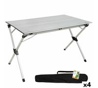 Tavolo Pieghevole Aktive Argentato Alluminio 110 x 70 x 70 cm [4 Unità]