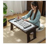 Tavolo pieghevole antico multifunzionale giapponese per meditazione e tè tavolo basso per laptop da pranzo e caffè marrone 60 x 34 x 27 cm