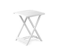 Tavolo Pieghevole Bianco da Giardino e Terrazzo in Polipropilene 50x47x65 cm resistente e compatto per Esterno,Campeggio,pic-nic - LENAK