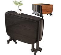 Tavolo pieghevole con 6 ruote, per interni ed esterni, portatile, leggero, facile da spostare, ideale per feste, picnic ed eventi