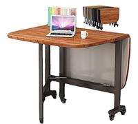 Tavolo pieghevole con 6 ruote, per interni ed esterni, portatile, leggero, facile da spostare, perfetto per picnic, campeggio ed eventi